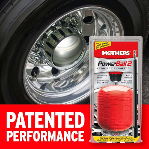 PowerBall 2 Polishing Tool For Deep Dish Wheels And Tight Areas Drill Powered With A 10 Inch Quick Swap Bit packaging