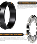 NBR rubber sealing ring and 140N stainless steel snap spring for 12mm to 10mm pneumatic push to connect fittings.