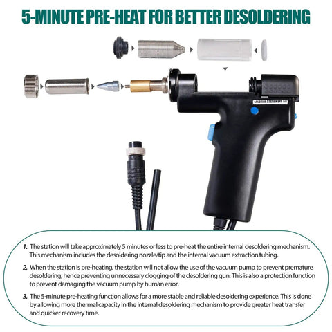 Two In One ESD Safe Desoldering Station 80W And 60W Soldering Iron With Desoldering Gun Digital Temperature Control