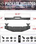 Dodge Ram Heavy Duty Winch Mounting Plate Bolt-On Front Bumper Tray No-Drill Bracket dimensions and included hardware
