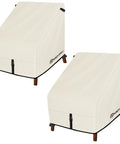 Patio Chair Covers 2 Pack Waterproof Outdoor Lounge Deep Seat Fit 30W x 33D x 34H Beige, Fadeproof 600D Polyester With UV Protection And Double Stitching protecting chairs.