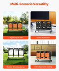 Heavy Duty Folding Chair Rack Cart For Event Spaces Haul 42 Chairs Or 12 Tables With 400 Lb Capacity Mobile Chair Storage Dolly Featuring Rubber Wheels And GrIPS Large Chair Holder Matte Black in various event settings.