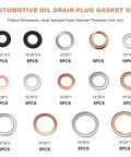 80 Pack Car Oil Drain Plug Crush Washers Set With 10mm 12mm 14mm 16mm 18mm Copper Gaskets For Tight Seals No Leak Universal