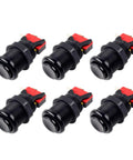Six Pack American Style Standard Arcade Buttons Switchable Happ Type 30mm Push Button Set with 3 16th inch terminals