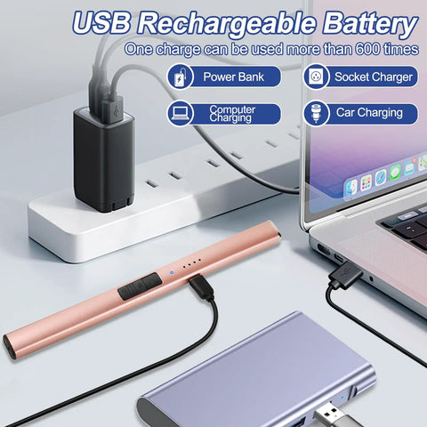 USB charging Chic Electric Candle Lighter Gift For Women, Perfect Stocking Stuffer And Holiday Present, connected to laptop