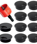 2 Inch Desk Grommet And Cable Grommet Kit Black 10 Pack With 2 Inch Hole Saw For Cable Management in office or workstation