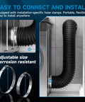 4 Inch Dryer Vent Hose 3 Ft Flexible Exhaust Duct With 2 Hose Clamps, easy installation in tight laundry spaces.