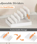 Kitchen Cabinet Lid Organizer With 6 Adjustable Dividers And 7 Sections For Lids Bowls And Containers Space Saving No Fuss Lid Holder