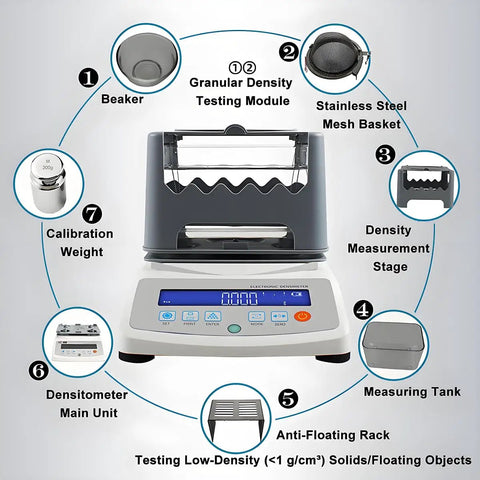 Pro Grade Gold Purity Tester Machine Features Bulletproof Density Meter And Slick Digital Screen with testing modules and display