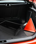 Sick Of Messy Garage Oil Leaks Grab This Nifty 6L Black Plastic Drain Pan in car trunk for easy waste oil collection.