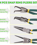 4-piece 7 Inch Heavy Duty Snap Ring Pliers Set For Retaining Rings Internal And External Removal With Straight Tips