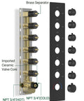 Top Tier Bluetooth Shower Head With 63 Custom Spray Modes And Precision Knob Controls, showing valve core and control panel.