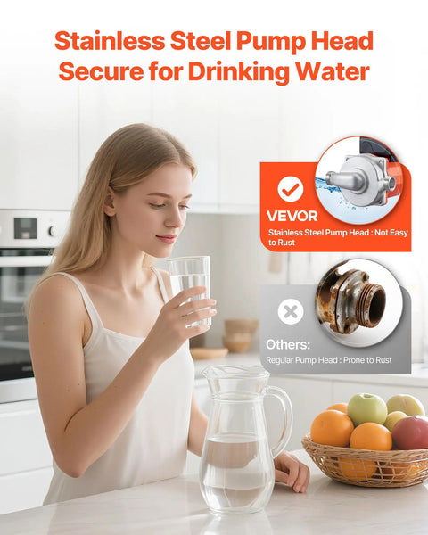 Woman drinking water with Real Deal Hot Water Recirculating Pump Featuring 10 Gpm Flow And 3 Speed Settings For Instant Home Comfort.