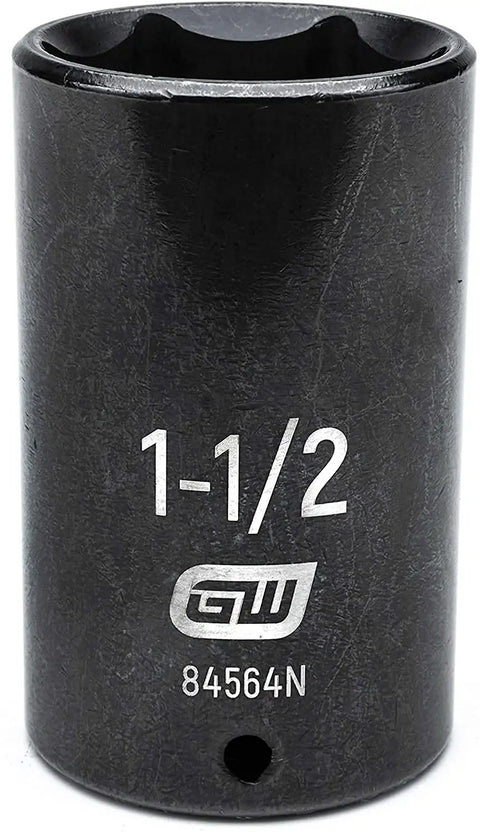 Deep Half Inch Drive Impact Socket Set 6 Point SAE 19 Piece Off Corner Loading Design Reduces Fastener Rounding Black Oxide Finish