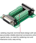 Two Piece DB15 Breakout Board With Both Male And Female DB15 Connectors For RS232 DSUB Serial To 15 Pin Port Terminal Adapter Module