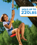 Girl on Climbing Rope Tree Swing With Platforms And Seat For Kids, 220Lb Capacity, Kid-Friendly Outdoor Playground Accessories