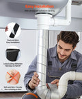 Person installing Pipe Insulation Wrap 32.8 Feet By 2 Inches With Aluminum Foil Layer Self Adhesive Foam on sink pipe