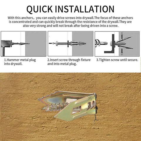 Zero Hassle Self Drilling Drywall Anchors And Screws Kit 200 Piece Game Changer Wall Mounting Hardware For TV Brackets Shelving Cabinets Renters Favorite Quick Grip Rust Proof Zinc Finish