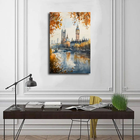 Battersea Power Station Watercolor Print London Wall Art Landscape Canvas Poster For Home Office Dorm Decor 12x18 Inch Unframed Or Framed Options High Resolution Artwork Gift