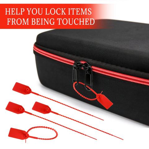 Bulk 500 Pcs Red Plastic Tamper Seals Zip Ties With Security Tags for Fire Extinguishers Self Locking Anti Tamper Seals 250mm Length