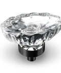Crystal Cabinet Knobs 8 Pack Vintage Oval Flower Design Matte Black Base Crystal Glass Drawer Knobs For Cabinets Dresser Kitchen Cupboard Bathroom Lookin Slick Easy Install Hardware