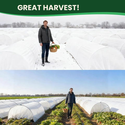 10x33Ft Plant Covers Freeze Protection Kit With Garden Hoops And Clips For Winter Frost Protection Of Vegetables Crops Raised Beds Fruit Trees And Greenhouses Reusable Snow Shield For Outdoor Gardens Tough As Nails All Season Protection