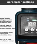 Heavy Duty Battery Powered Electric Strapping Machine For 13 To 16Mm Pp Pet Melting Tape control panel displaying parameter settings and buttons.