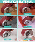 Cordless Electric Scissors For Cardboard And More 240 RPM Box Cutter That Slices Through Quarter Inch Materials With Ease self-sharpening blade cutting cardboard, leather, linen, cotton, rope, plastic
