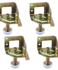 Heavy Duty Four Pack Leveler Legs With Adjustable Feet 2000 Lb Capacity For Furniture Cabinets And Workbenches Includes Corner Protector Brackets For No Fuss Stable Leveling shown from above