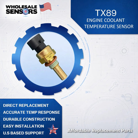 Straight Bolt On Engine Coolant Temperature Sensor Replaces TX89 And SU109, brass housing, designed for accurate temp monitoring.