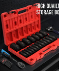 Beefy 10 Piece XZN Triple Square Socket Set With Rugged Storage Case displayed open with sockets inside
