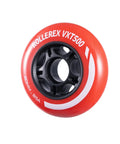 VXT500 Inline Skate Wheels 80mm By 24mm Urethane Replacement Pack, smooth roll, single red wheel with 608 bearing
