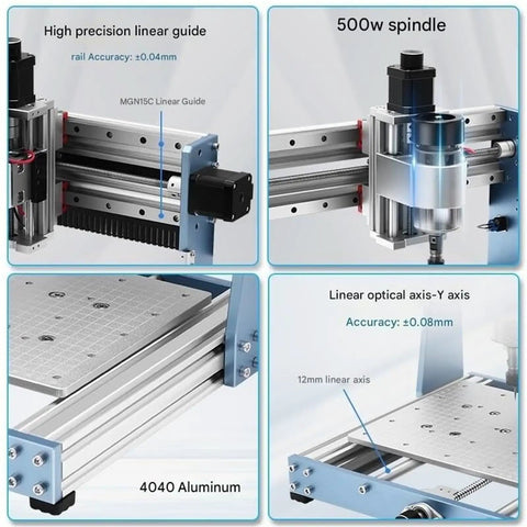 Straight Up Killer 300 Watt Cnc Router And Engraving Machine With Offline Controller displaying precision linear guides and 500W spindle.