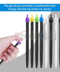 Cute Cat Gel Pens Set With Retractable Tip Fine Point 0.5mm Black Ink 12 Pack shown with colorful cat designs