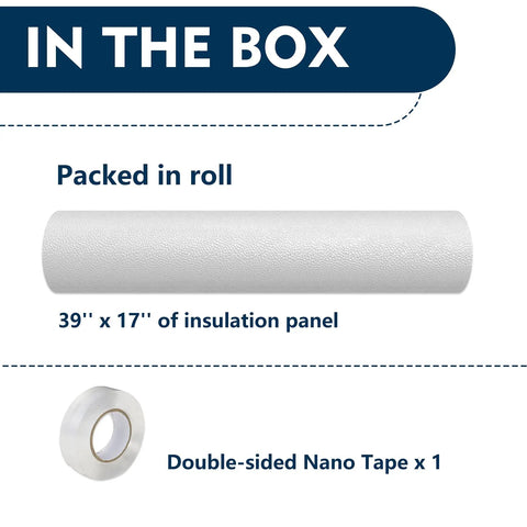 Window AC Insulation Panels With Foam Core And PVC Surface For Sun Block Universal Fit, panel and tape in box
