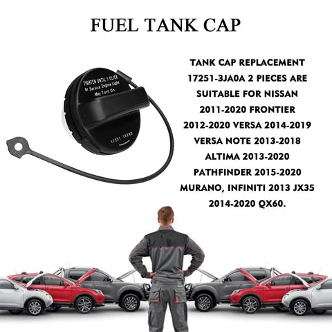 Gas Cap Replacement For Nissan Frontier Versa Murano Altima Infiniti Black Fuel Tank Filler Cap OEM 17251 3JA0A