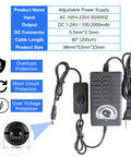 JQDML 24V black reciprocating linear actuator kit with remote control, speed controller, stand, and 5.5mm/2.5mm DC plug.