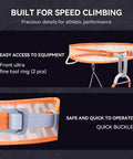 Close-up of Go-To Ultralight Mountaineering Harness For Rock Climbing And Skiing, showing tool rings and quick buckle.