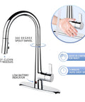 Touchless Kitchen Faucet With Pull Down Sprayer And Motion Sensor Hands Free Tap High Arc Chrome Finish 1 Or 3 Hole Install