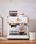 All In One Coffee Maker With Built In Grinder Espresso Machine Portable Fully Automatic Brew System With Integrated Steam Milk Frother And Permanent Reusable Filter For Fresh Coffee Every Morning on kitchen counter