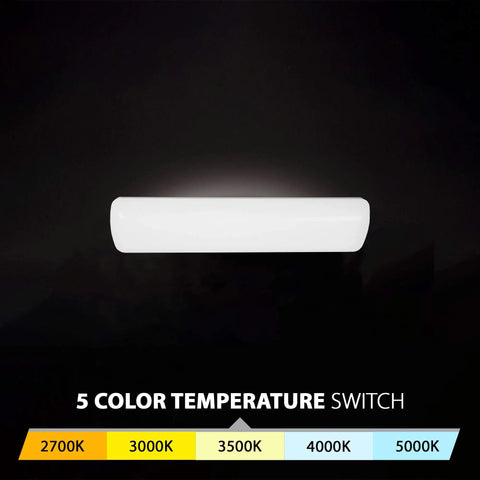 24 Inch LED Vanity Light And Flush Mount With 5 CCTs 2700K 3000K 3500K 4000K 5000K Energy Star Certified Damp Location White Finish
