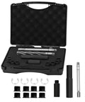 Ford Triton 3 Valve Spark Plug Thread Repair Insert Installer Kit M16x1.5 For 4.6L 5.4L And 6.8L Engines Perfect For Replacing Blown Out Or Damaged Spark Plug Threads In Cylinder Heads With Durable Precision Fit Do It Yourself Pro Grade Tool in open case with tools and inserts visible