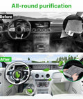 Comparison of car interior before and after using Engine And Cabin Air Filter Kit For 2010 To 2024 Toyota 4Runner And 2010 To 2023 Lexus GX460