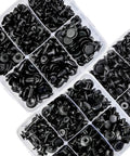 620 Piece Car Retainer Clips Kit With 16 Sizes Plastic Fasteners And Push Pin Rivets in open case showing compartments filled with clips