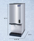 Countertop Nugget Ice Maker With Dispenser Churning Out Chewable Flake Ice On The Fly With Up To Three Hundred Fifty Pounds Daily Production Featuring Hassle Free Cleaning Panels For Your Bar Or Kitchen, silver finish, 42" H x 24" D x 16.25" W.