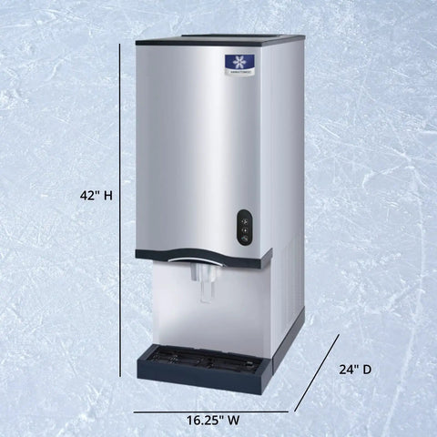 Countertop Nugget Ice Maker With Dispenser Churning Out Chewable Flake Ice On The Fly With Up To Three Hundred Fifty Pounds Daily Production Featuring Hassle Free Cleaning Panels For Your Bar Or Kitchen, silver finish, 42" H x 24" D x 16.25" W.
