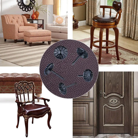Big Time Badass Antique Daisy Upholstery Tacks For Furniture And Sofas Totally Sweet Black Decorative Nails 7 16 Inch on various furniture.