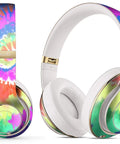 Spiral Tie Dye Skin Decal Vinyl Full Body Wrap Kit For Beats Studio 1st Gen Snug Fit Matte Soft Touch Finish on headphones
