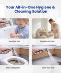 Handheld Toilet Bidet Sprayer With Leak Free Design used for cleaning grime, postpartum care, and washing sensitive skin.