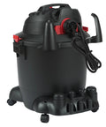 Rear view of Heavy-Duty 12 Gallon Wet Dry Vacuum With 5.5 Peak HP SVX2 Motor showing cord stored on unit